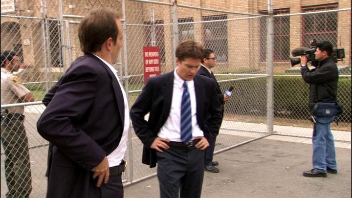 The next day, Michael  got a call to meet Gob at the prison.