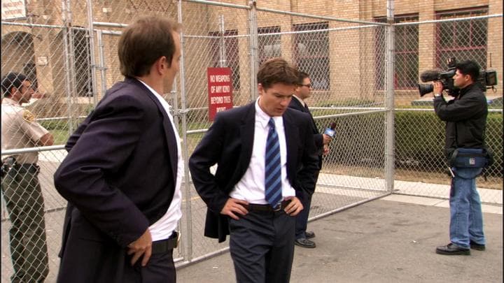 The next day, Michael  got a call to meet Gob at the prison.