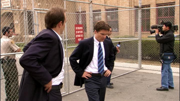 The next day, Michael  got a call to meet Gob at the prison.