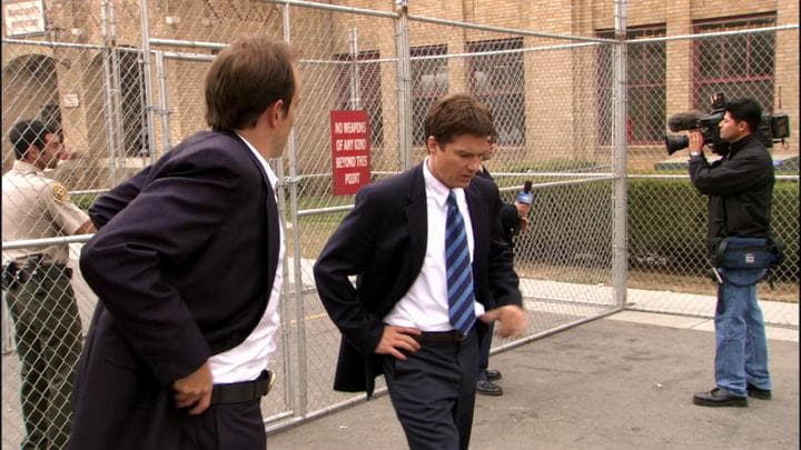 The next day, Michael  got a call to meet Gob at the prison.