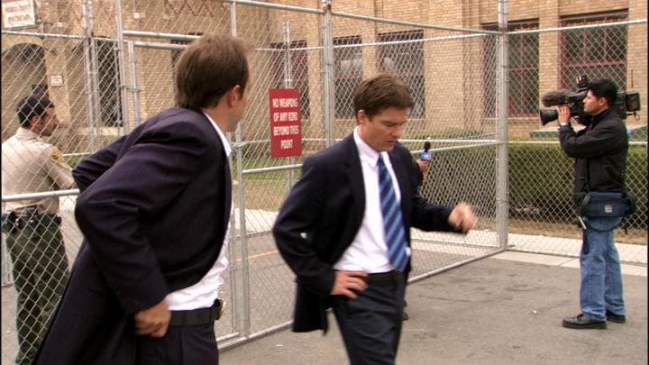 The next day, Michael  got a call to meet Gob at the prison.