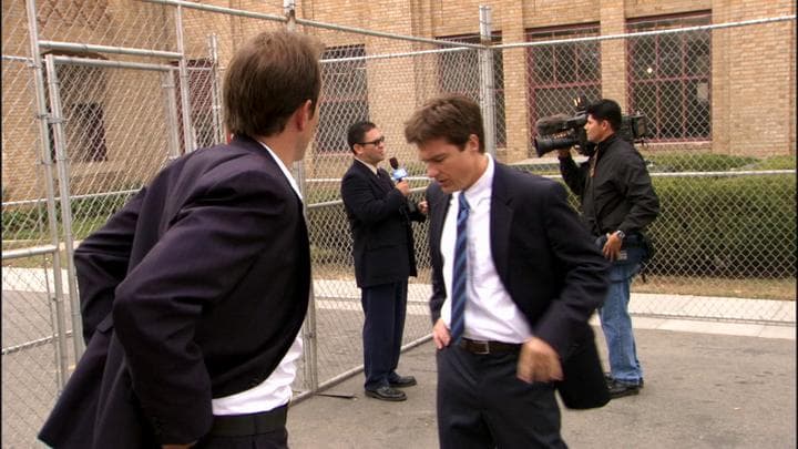 The next day, Michael  got a call to meet Gob at the prison.