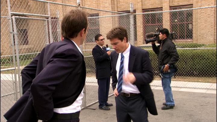 The next day, Michael  got a call to meet Gob at the prison.