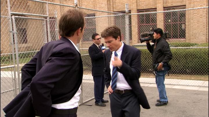 The next day, Michael  got a call to meet Gob at the prison.