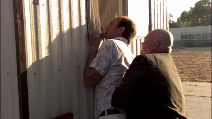 And so Gob was detained against  the window of the trailer...