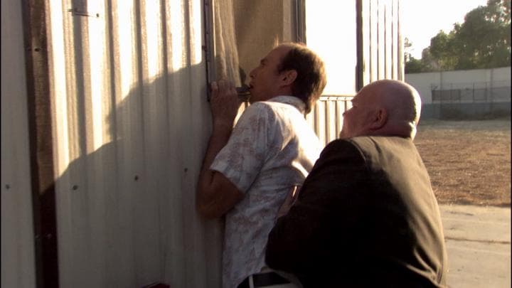 And so Gob was detained against  the window of the trailer...