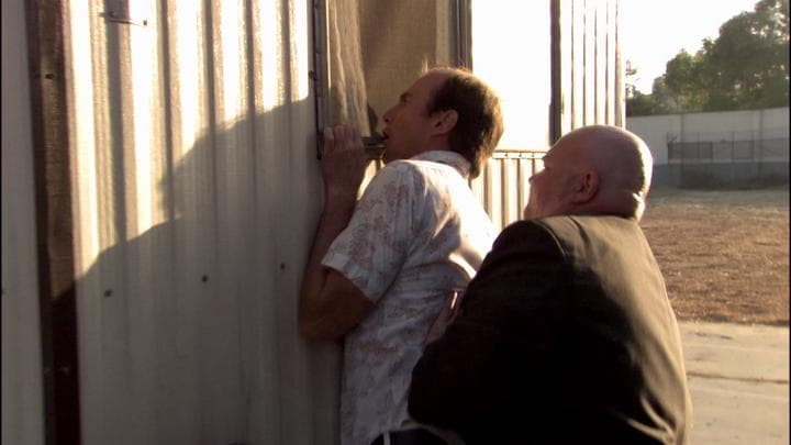 And so Gob was detained against  the window of the trailer...