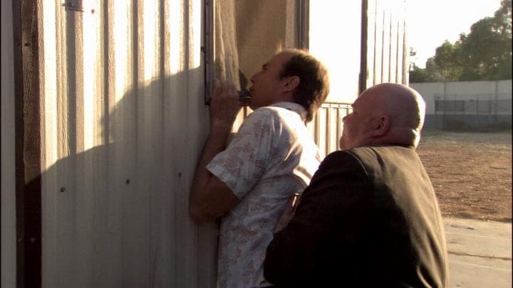 And so Gob was detained against  the window of the trailer...