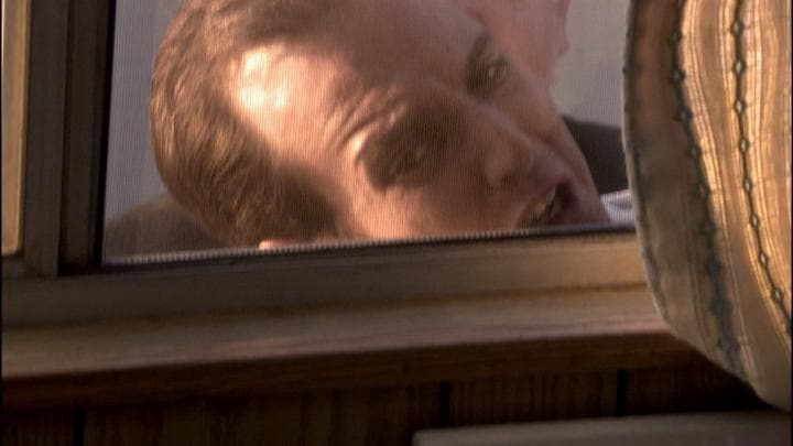 And so Gob was detained against  the window of the trailer...