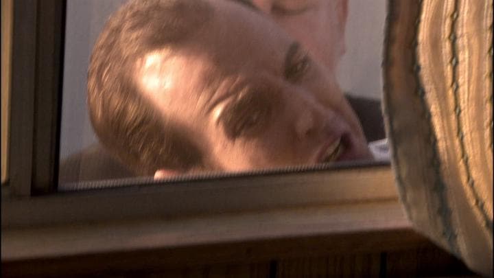 And so Gob was detained against  the window of the trailer...