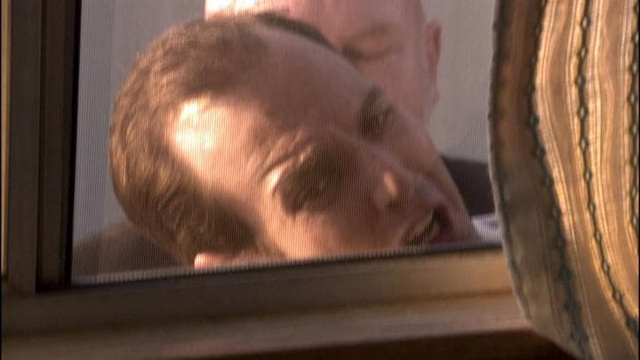 And so Gob was detained against  the window of the trailer...