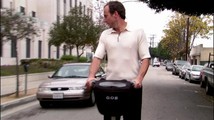 Gob raced to confront Tio,  with Michael in hot pursuit.