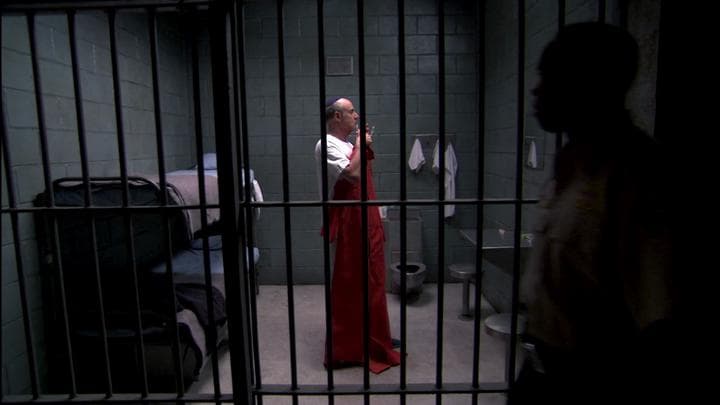 At prison, George Sr. was preparing  for an evening with his most devoted fan.