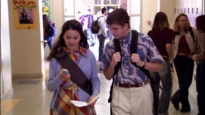 Back at the high school,  George Michael ran into Maeby.