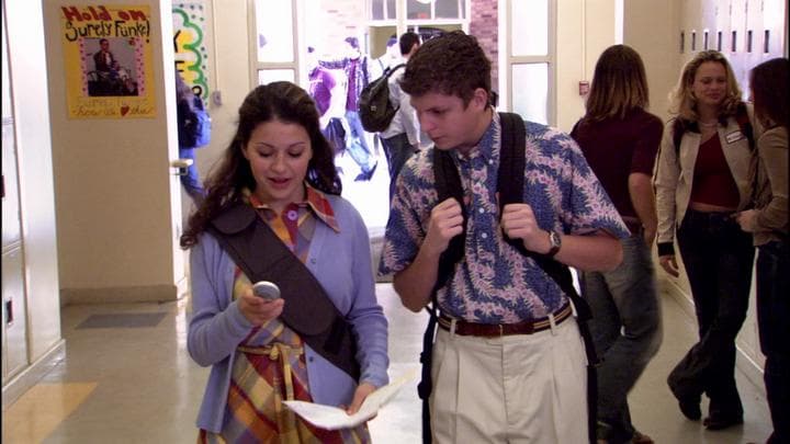 Back at the high school,  George Michael ran into Maeby.