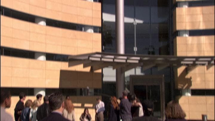 Outside the courthouse,  Surely Fünke was addressing the crowd.