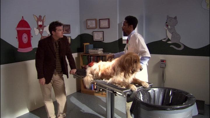 - And Michael was at the vet's office.  - Justice is fine.