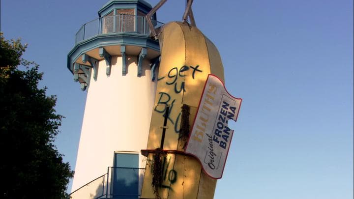 to retrieve the family-owned frozen banana stand  after it had been dumped in the bay...