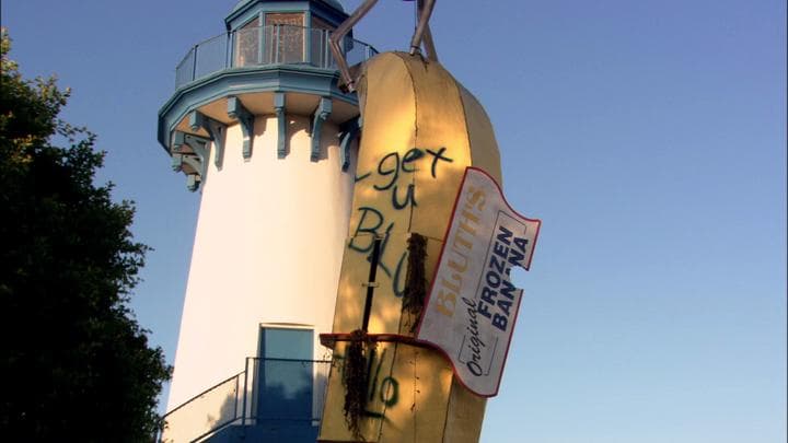 to retrieve the family-owned frozen banana stand  after it had been dumped in the bay...