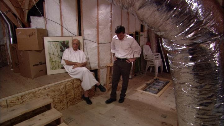 In the attic,  Michael met with George Sr...