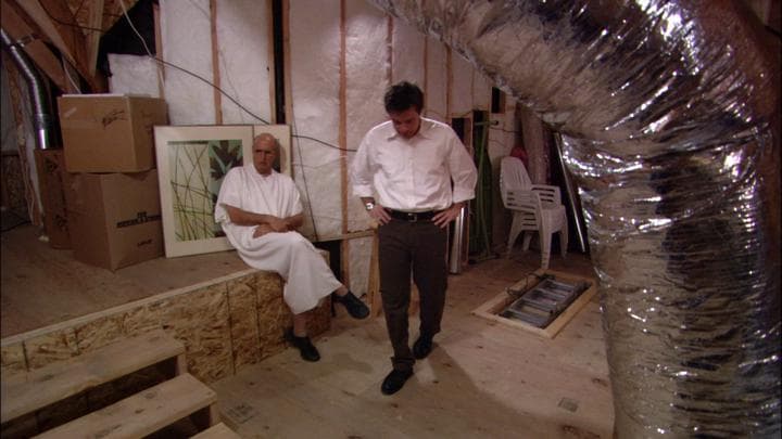 In the attic,  Michael met with George Sr...