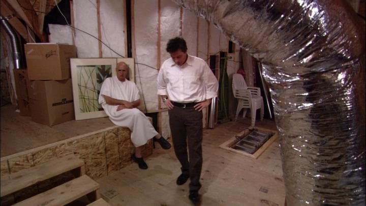 In the attic,  Michael met with George Sr...