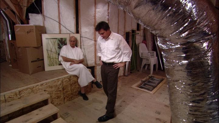 In the attic,  Michael met with George Sr...