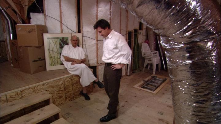 In the attic,  Michael met with George Sr...