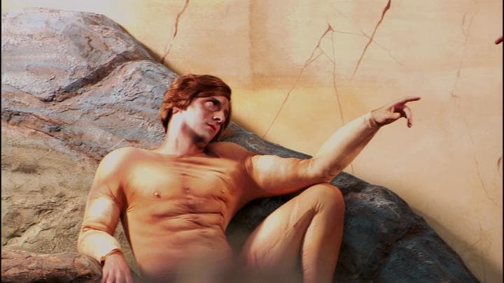 where he and Buster re-created  Michelangelo's The Creation of Adam.