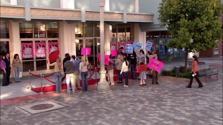 And Ann in a protest at the theater.