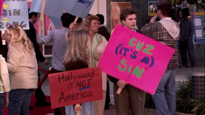 And Ann in a protest at the theater.