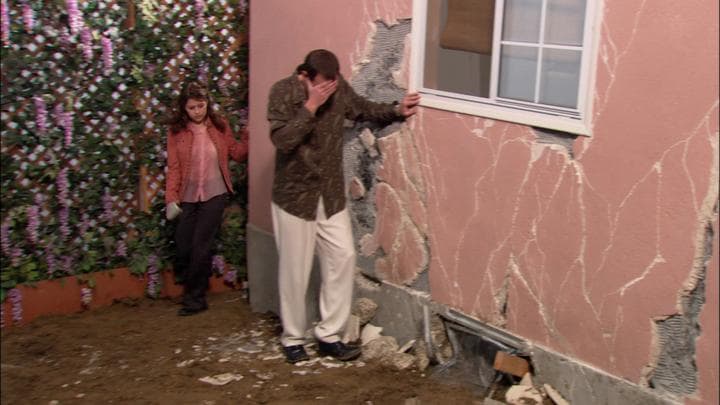 Gob had hidden his father  under a house that had just collapsed.