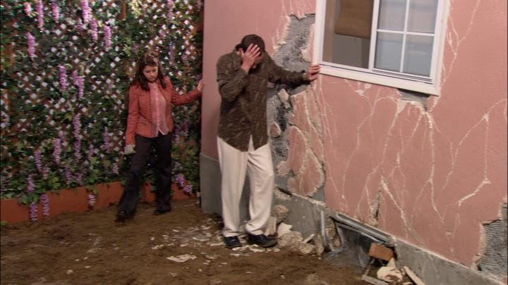 Gob had hidden his father  under a house that had just collapsed.