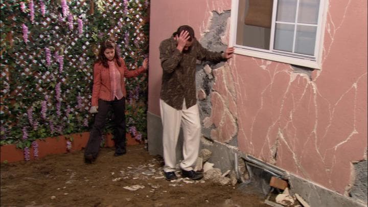 Gob had hidden his father  under a house that had just collapsed.