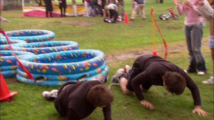 Michael and Steve Holt  finished their triathlon in first place.