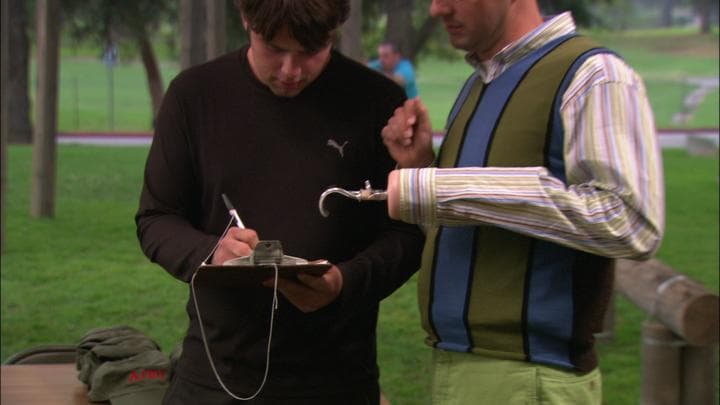 Buster signs Steve Holt up  for the army.