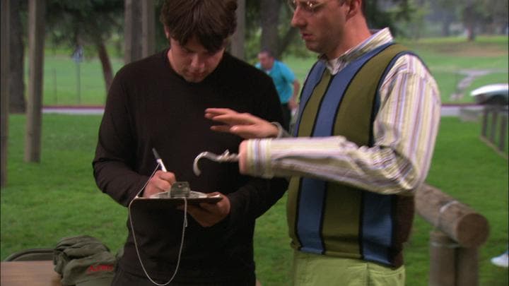 Buster signs Steve Holt up  for the army.