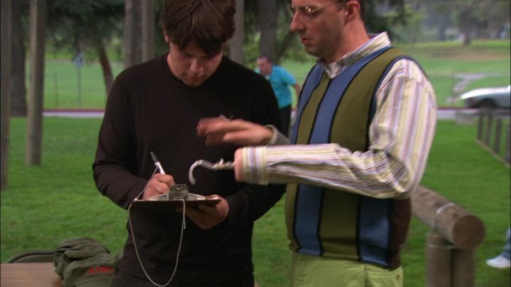 Buster signs Steve Holt up  for the army.