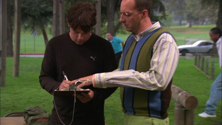 Buster signs Steve Holt up  for the army.