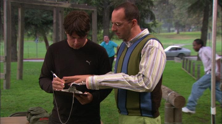 Buster signs Steve Holt up  for the army.