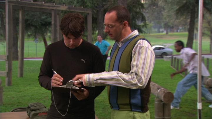 Buster signs Steve Holt up  for the army.