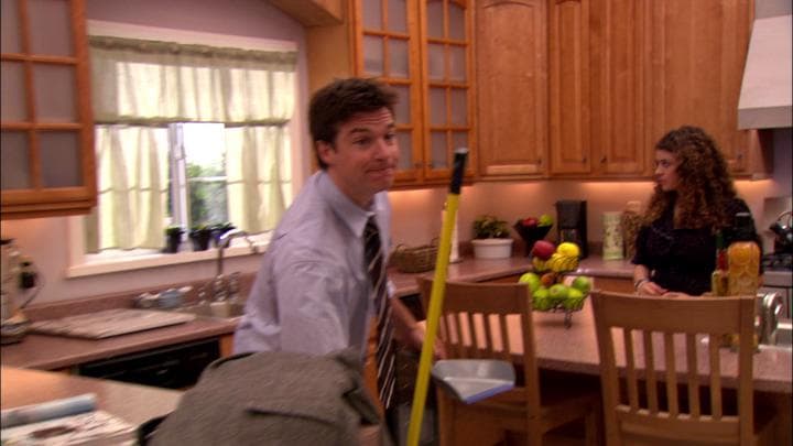 Tobias, wanna clean up that mirror?  And the vase?