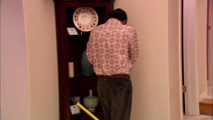 Tobias, wanna clean up that mirror?  And the vase?