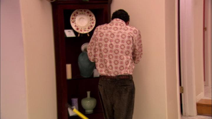 Tobias, wanna clean up that mirror?  And the vase?