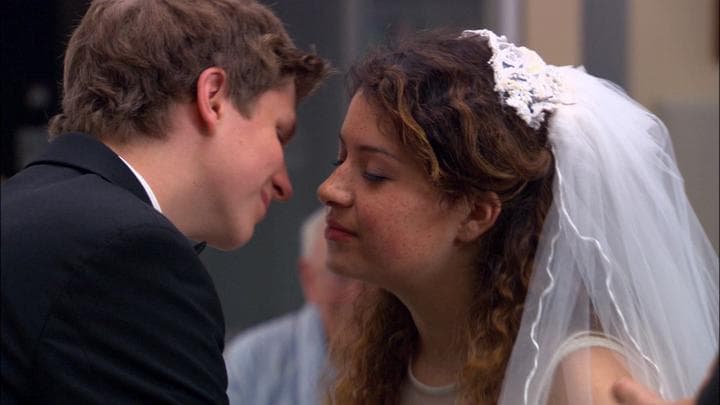 he discovered that the recent mock wedding  he'd acted in with his cousin Maeby...