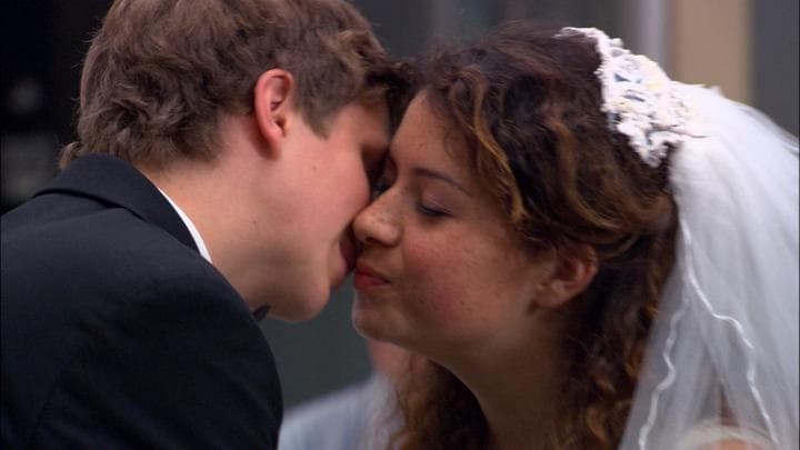 he discovered that the recent mock wedding  he'd acted in with his cousin Maeby...