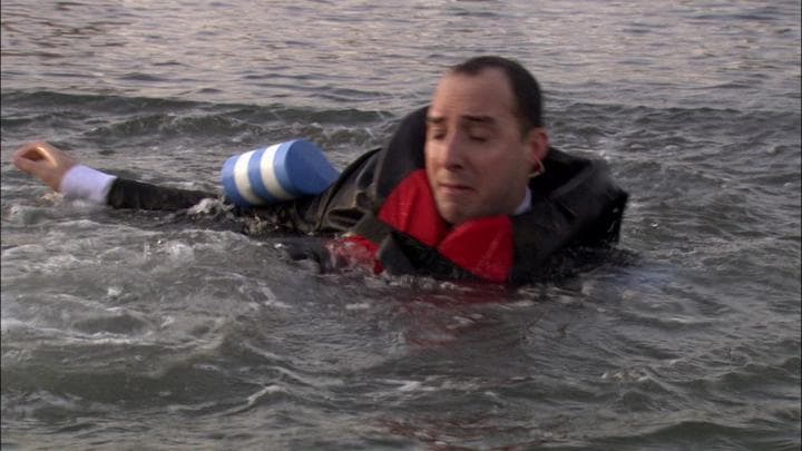 - I can't swim! I can't swim!  - And then his first.